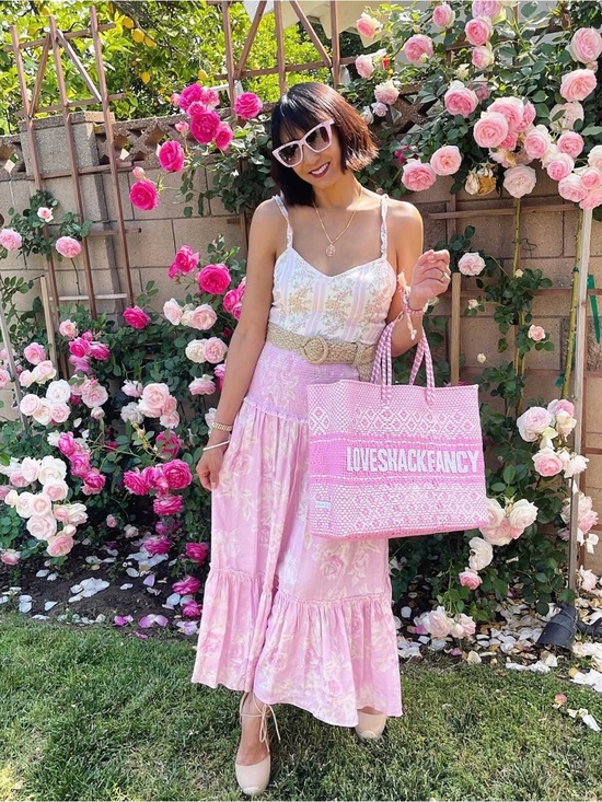 LoveShackFancy Tops - LoveShackFancy Pink Floral Tank Top